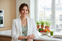 erstelle mir bitte das bild von der Dame ernährungsbewusste vom Vorhin