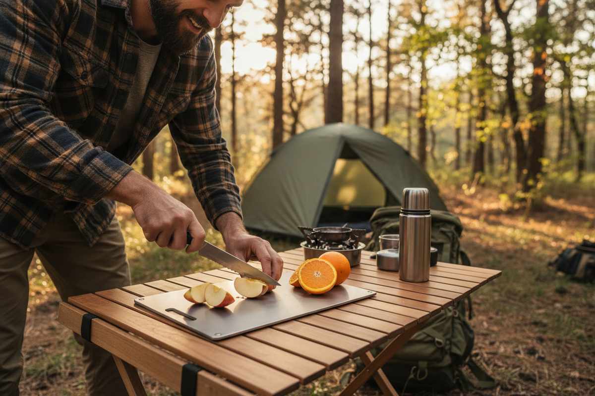 Es soll eine Mann sein mitte 30 jahre und es Soll Eine Titanschneidebrett seit dünn Wandig 